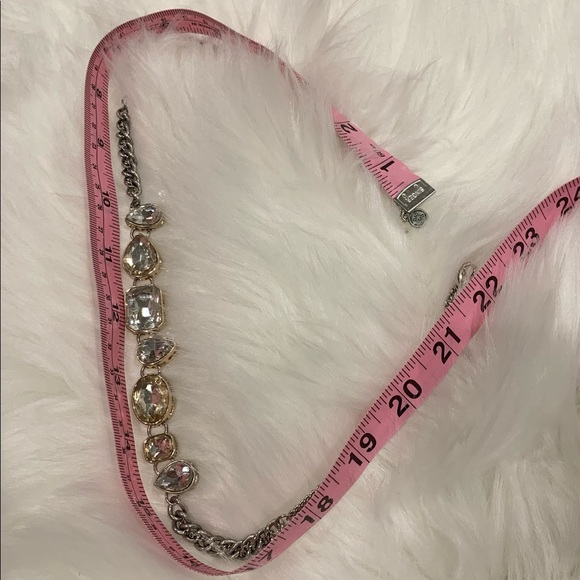 Statement Gem Necklace • 22.5” Diamond and White Gold, Adjustable Chain - Picture 3 of 6